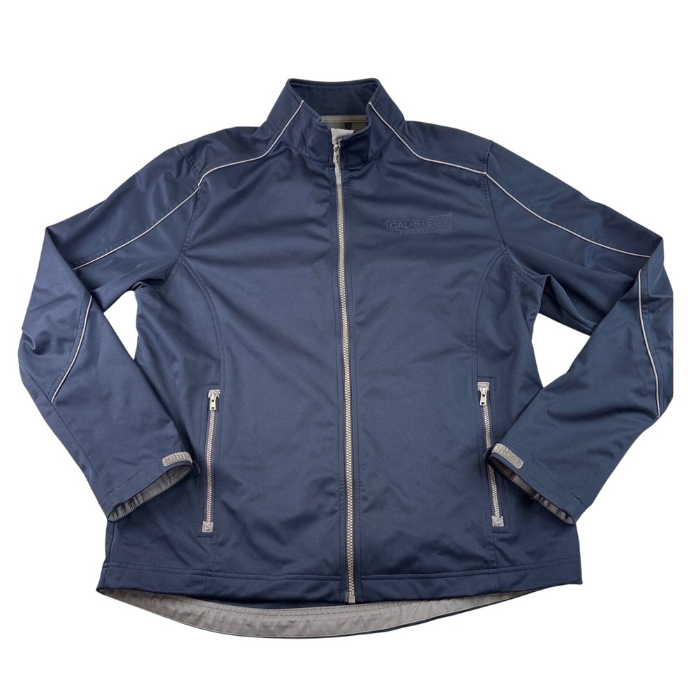 Mens Navy Softshell Jacket Lightweight Zip‎ Up Workwear Casual Outdoor Coat